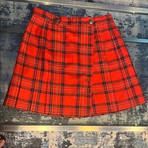 Tracy Evans Red Plaid A-Line Skirt